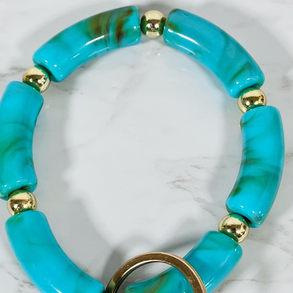 Acrylic Turquoise Bracelet Keychain - Picture 3 of 4